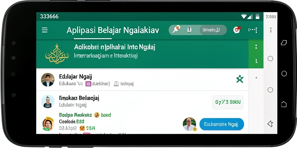Antarmuka aplikasi 333666 yang user-friendly untuk belajar ngaji.