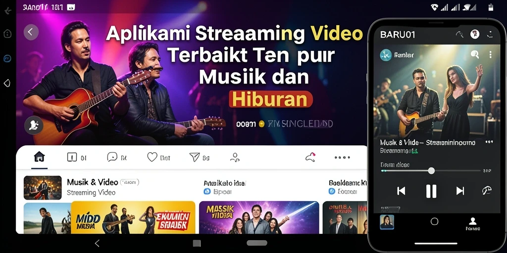 Tampilan antarmuka utama aplikasi Streaming Video BARU01.
