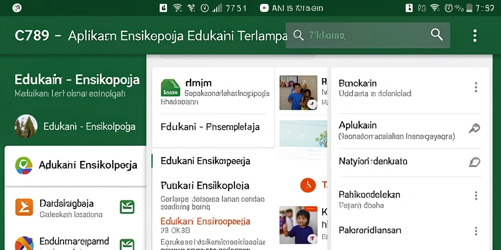Tampilan antarmuka aplikasi Ensiklopedia C789 yang informatif.