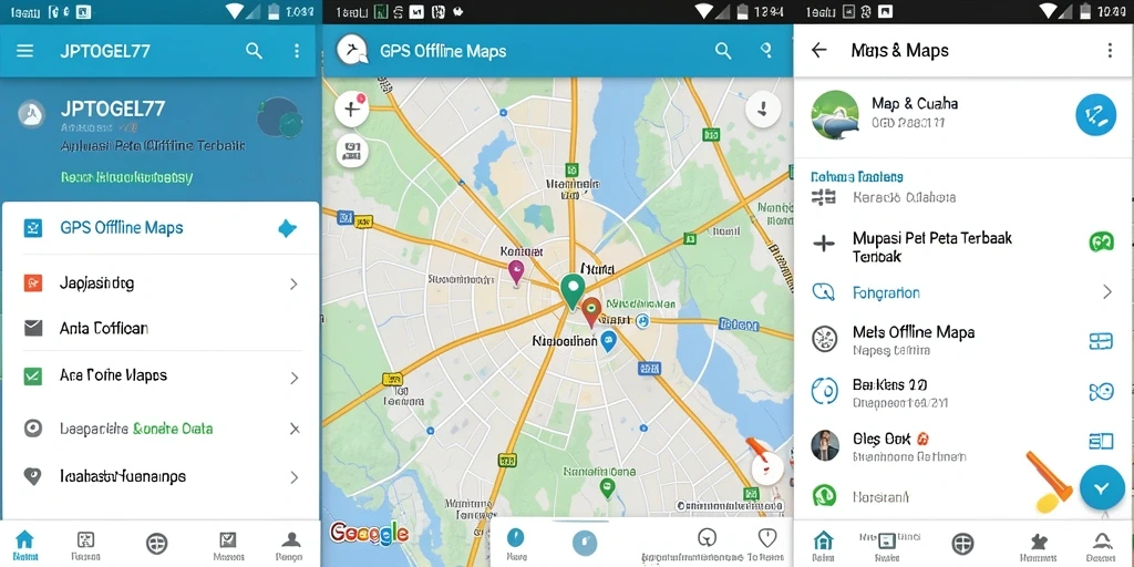 Tampilan antarmuka pengguna menarik dari aplikasi GPS Offline Maps JPTOGEL77.