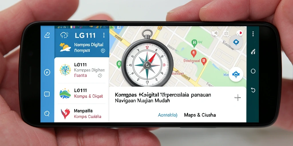 Tampilan antarmuka LG111 yang sederhana dan intuitif untuk Kompas Digital.