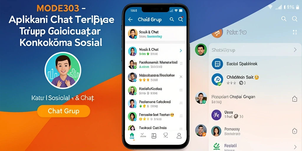 Tampilan antarmuka utama aplikasi MODE303 untuk Chat Grup.