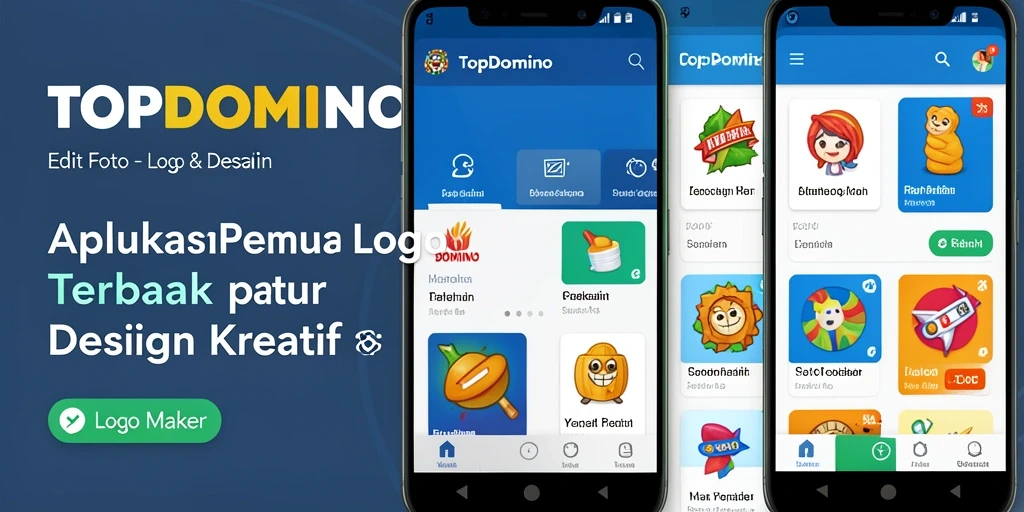 Tampilan antarmuka pengguna TOPDOMINO saat membuat logo.